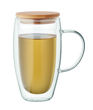 Логотрейд бизнес-подарки картинка: Double wall glass mug 450ml