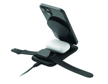 Логотрейд pекламные подарки картинка: 3 in 1 wireless charger 15W