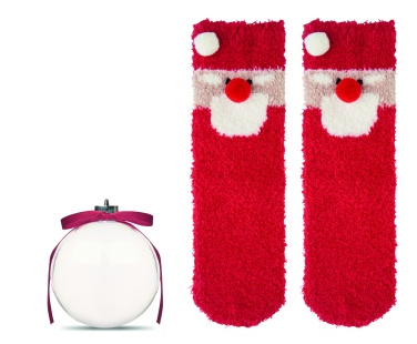 Логотрейд pекламные подарки картинка: Santa socks in bauble ornament
