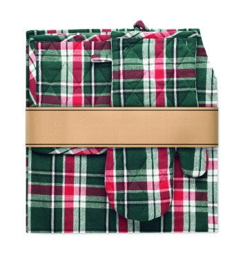 Лого трейд pекламные подарки фото: Chequered cotton kitchen set