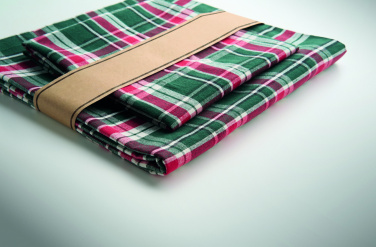 Лого трейд бизнес-подарки фото: Chequer cotton tablecloth set