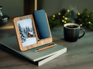 Лого трейд pекламные cувениры фото: Acacia frame & charger 15W