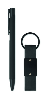 Логотрейд pекламные продукты картинка: Ball pen & PU Keyring set
