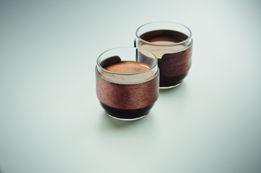 Логотрейд pекламные подарки картинка: Coffee glass set walnut grip
