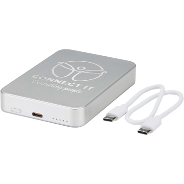 Лого трейд бизнес-подарки фото: Портативный аккумулятор Avis емкостью 10 000 мАч из переработанного алюминия с магнитным креплением 