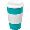 Americano® 350 ml termosmugg med grepp, Aqua blå/vit