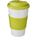 Americano® 350 ml mugg med grepp och spillsäkert lock, Vit / Lime