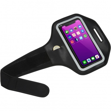 Logotrade reklamprodukter bild: Haile reflekterande smartphone-armband med transparent skydd