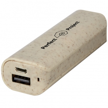 Logotrade kampanjprodukter bild: Yoko 1 200 mAh powerbank i halm