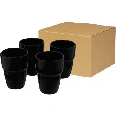 Logotrade presentreklam bild: Staki 4-delars 280 ml staplingsbar mugg i presentförpackning