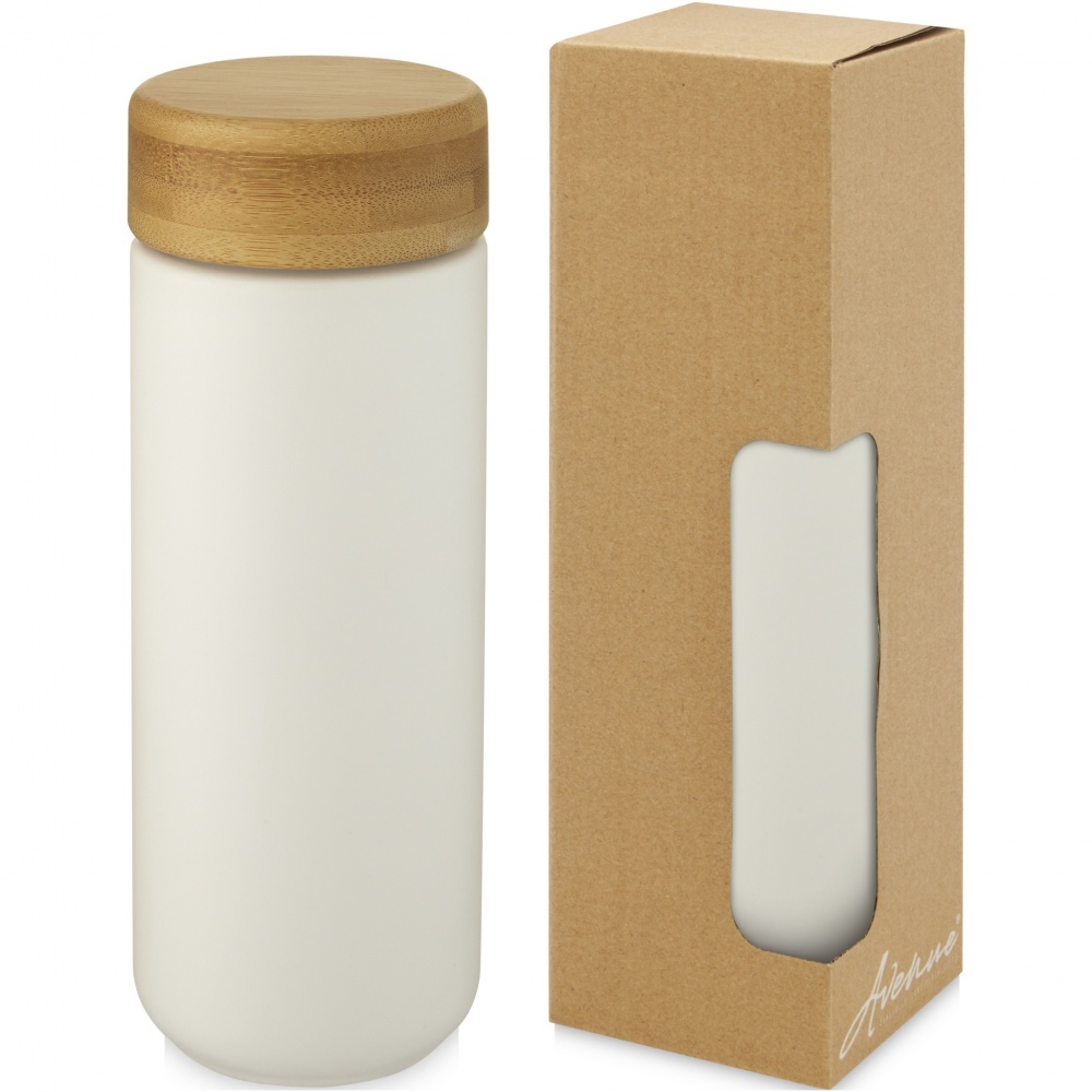 Logotrade kampanjprodukter bild: Lumi 300 ml keramisk termos med lock i bambu