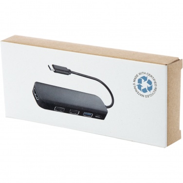 Logotrade kampanjprodukter bild: Loop RCS multimedieadapter USB 2.0–3.0 av återvunnen plast med HDMI-port