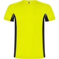 Shanghai kortärmad sport-T-shirt för herr, Fluor Gul / Solid svart