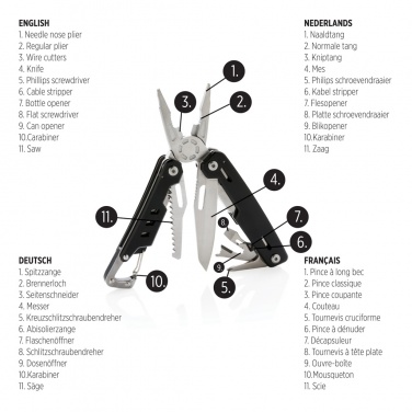 Logotrade profilprodukter bild: Solid multitool med karbinhake