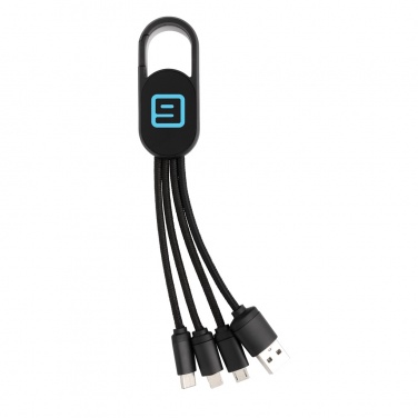 Logotrade kampanjprodukter bild: 4-i-1 kabel med karbinclip