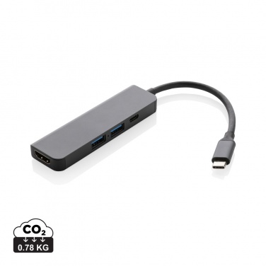 Logotrade kampanjprodukter bild: Terra hub med HDMI input i RCS återvunnen aluminium