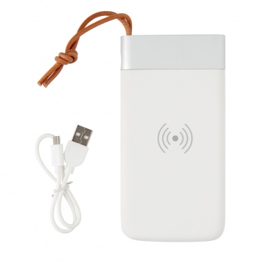 Logotrade profilprodukter bild: Aria 8.000 mAh 5W powerbank med trådlös laddning