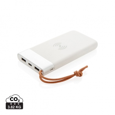 Logotrade profilreklam bild: Aria 8.000 mAh 5W powerbank med trådlös laddning