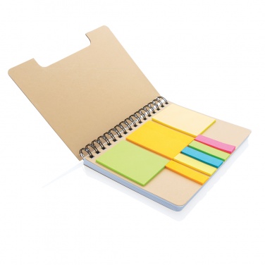 : A5 Kraft spiralbunden anteckningsbok med sticky notes