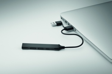 Logotrade presentreklam bild: USB 4 portar hubb 19 cm