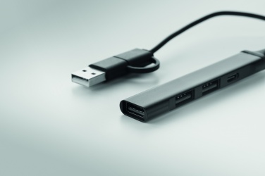 Logotrade profilprodukter bild: USB 4 portar hubb 19 cm