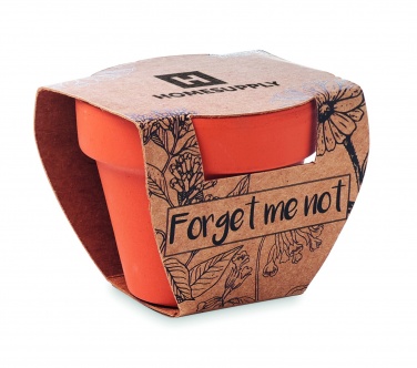 Logotrade profilreklam bild: Terracotta skål 'forget me not'