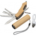 Set Ficklampa och fickkniv OLDHAM, beige