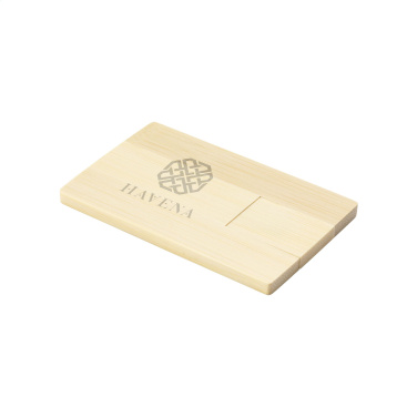 Logotrade profilprodukter bild: Kreditkort USB Bamboo 64 GB