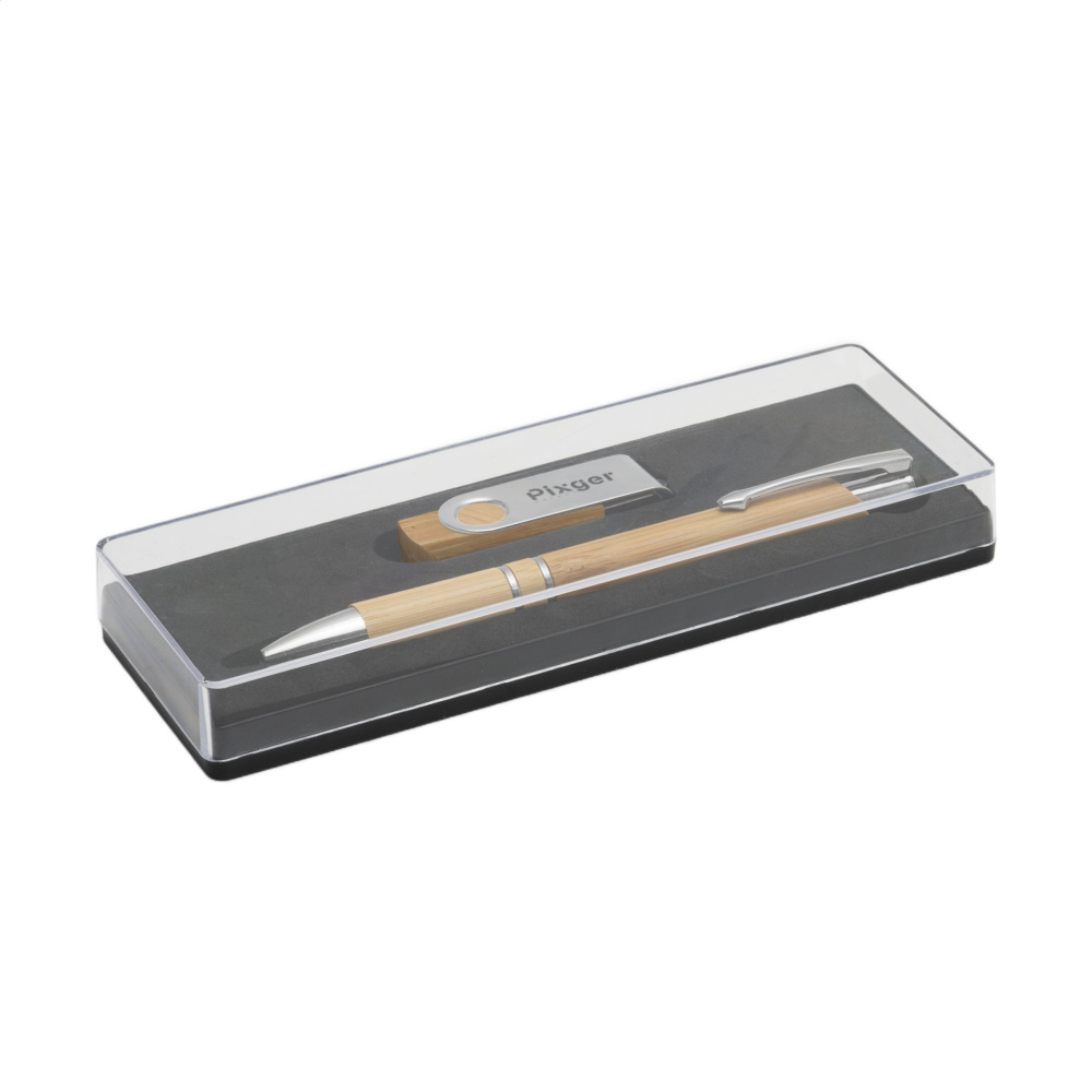 Logotrade reklamprodukter bild: Bamboo Connect Giftset 8 GB