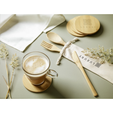 Logotrade reklamprodukter bild: Bambu Coaster Set