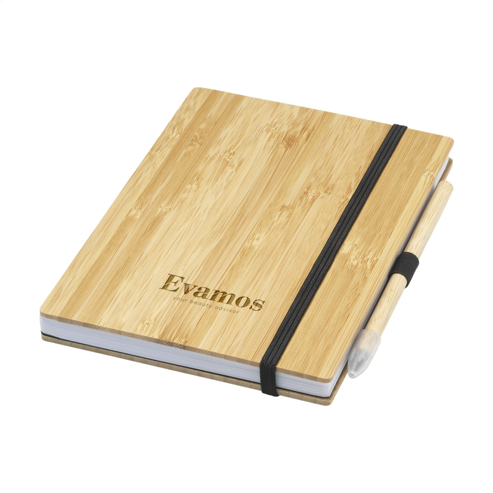 Logotrade profilreklam bild: BambooPlus Paper Notebook A5 - Bläckfri penna