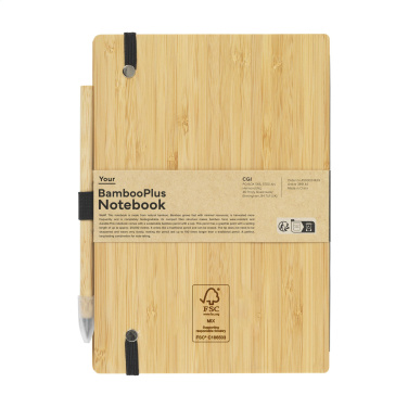 Logotrade profilreklam bild: BambooPlus Paper Notebook A5 - Bläckfri penna