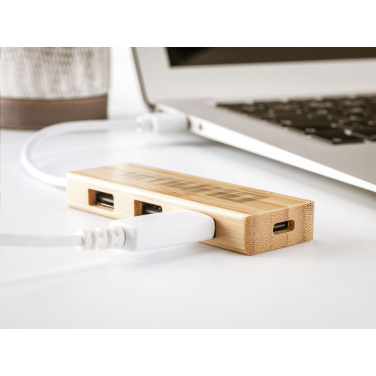 Logotrade kampanjprodukter bild: Bambu USB-hubb