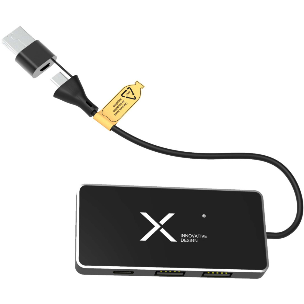 Logotrade kampanjprodukter bild: SCX.design H20 8-i-1 USB-hubb med dubbla ingångar och sex portar