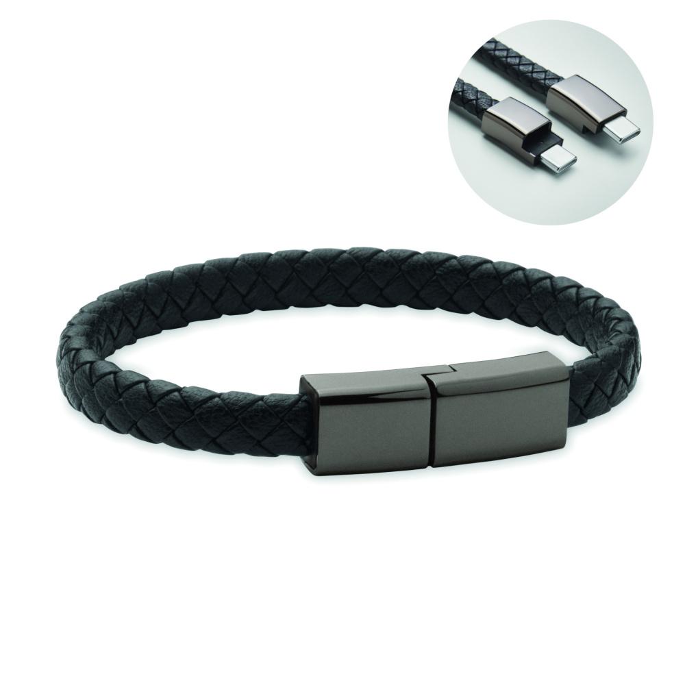 Logotrade kampanjprodukter bild: Flätad armband/kabel typ-C