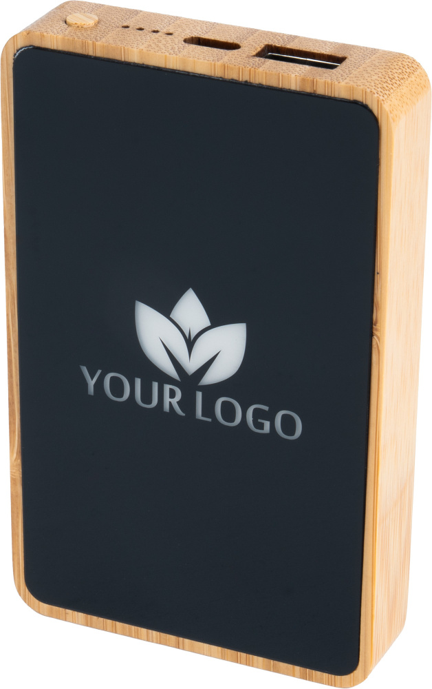 Logotrade reklamprodukter bild: Powerbank 5000 mAh med upplyst logotyp