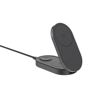 Logotrade kampanjprodukter bild: Quantom ultrasnabb 3-i-1 hopfällbar trådlös laddare